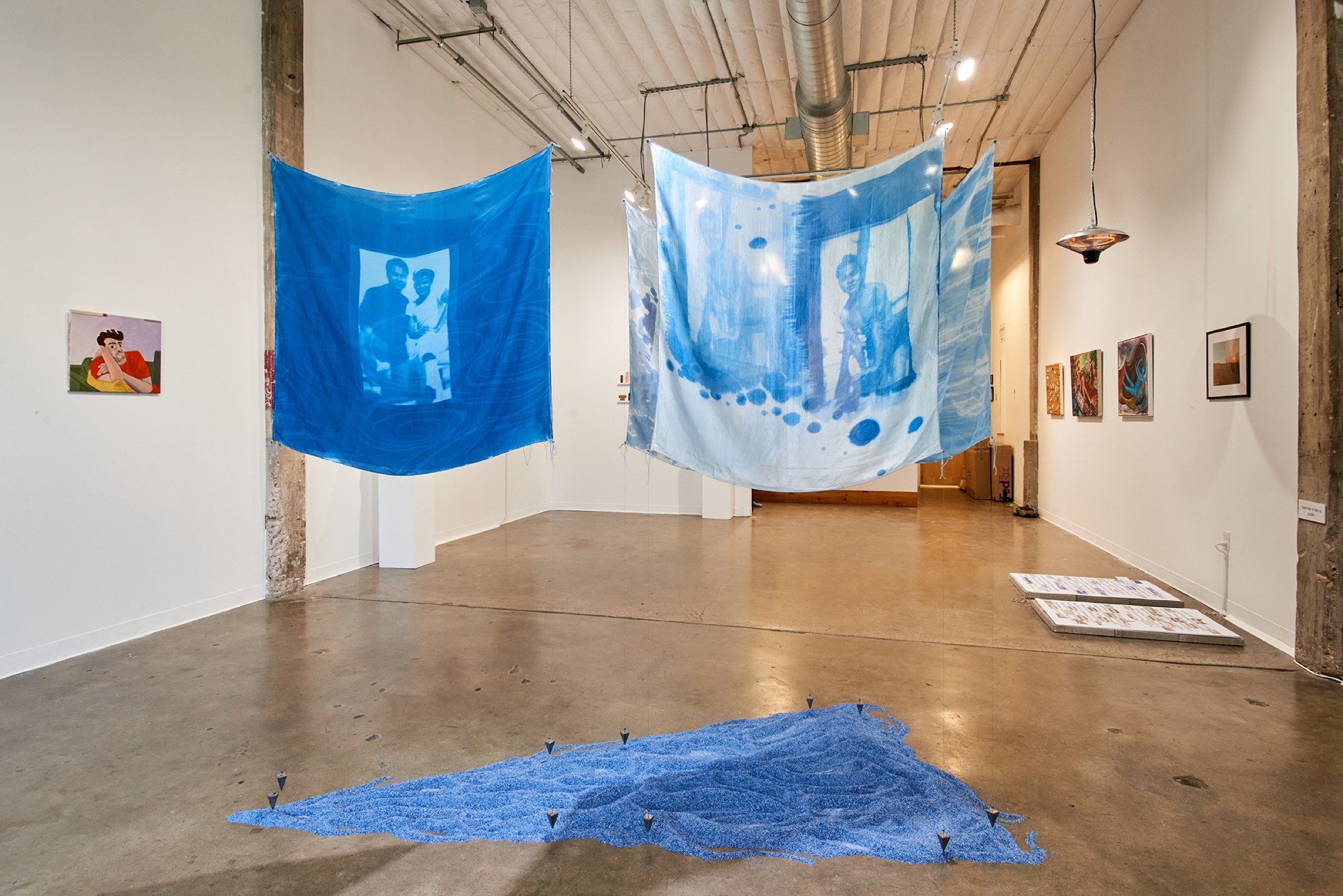 Wide art installation in a contemporary gallery