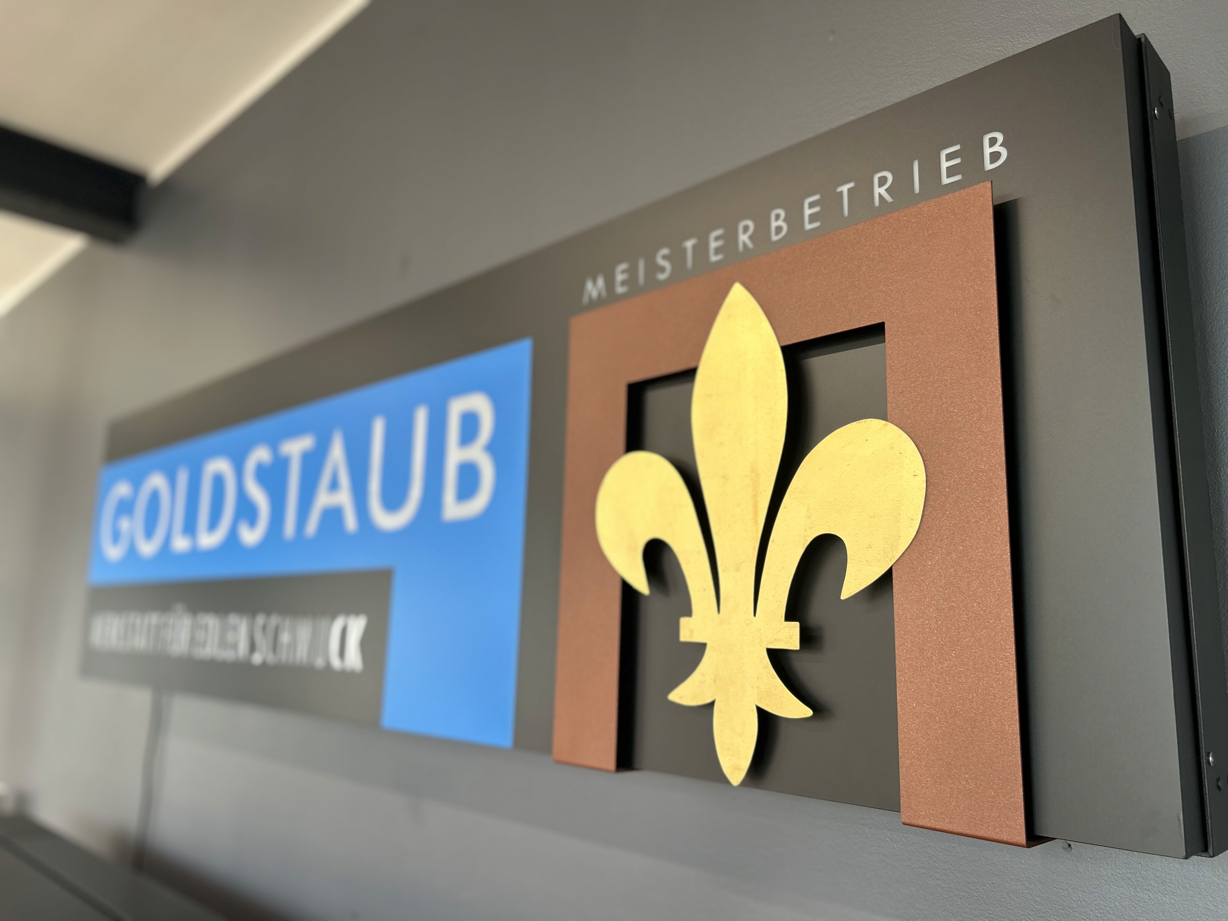 Leuchtende Lichtwerbung an einem Gebäude, LED-Schilder und Neonlogos strahlen in der Nacht