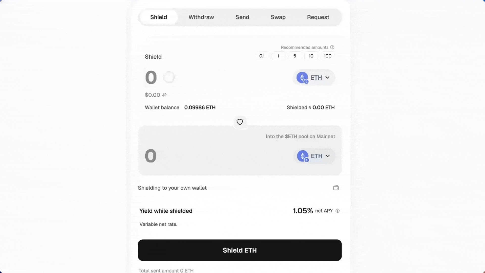 Shield funds with a deposit