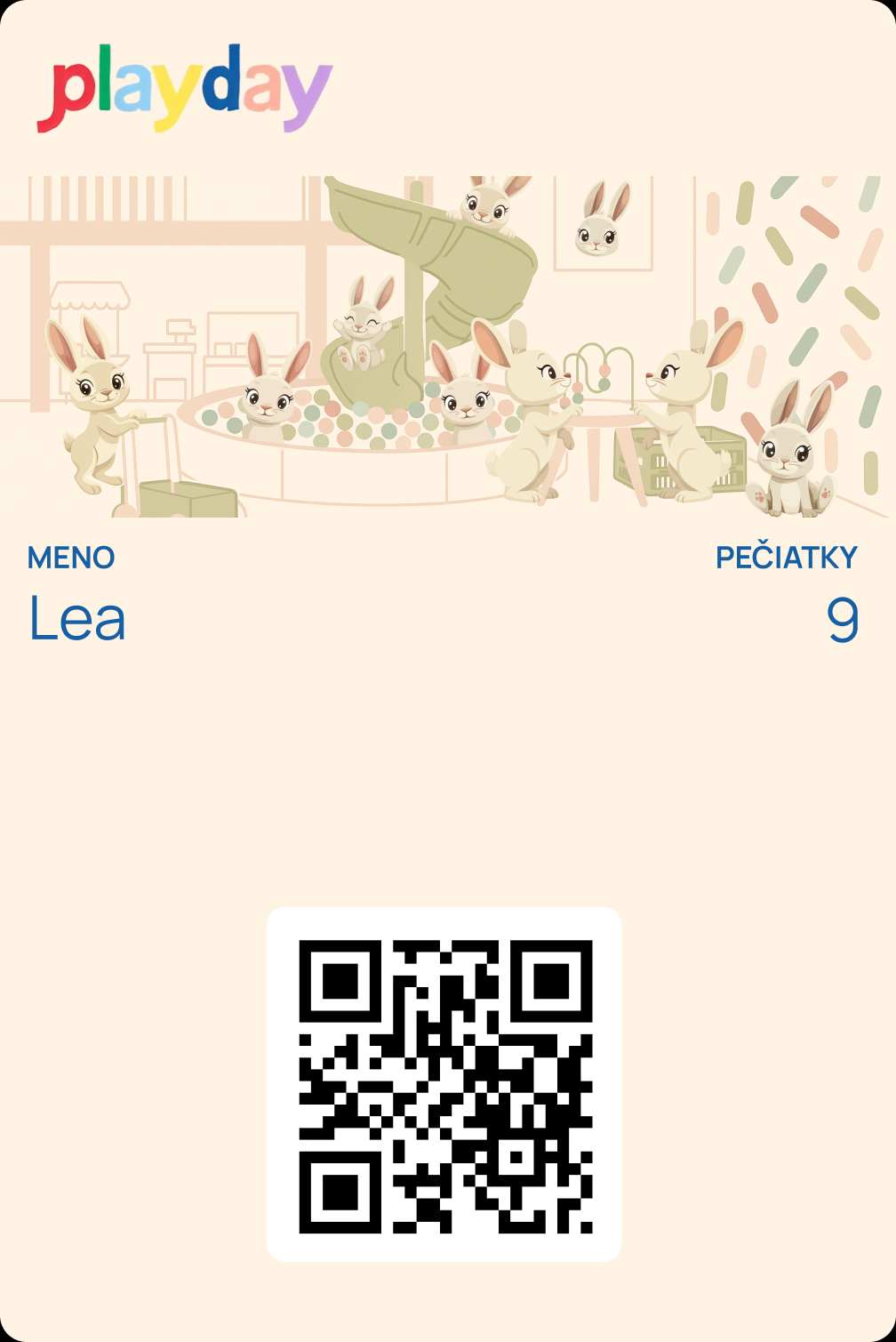 Vernostná karta kaviarne Matcha so 6 pečiatkami. Zelený minimalistický dizajn s ilustráciami čiernych mačiek v kaviarni. Meno zákazníka Matúš, QR kód.