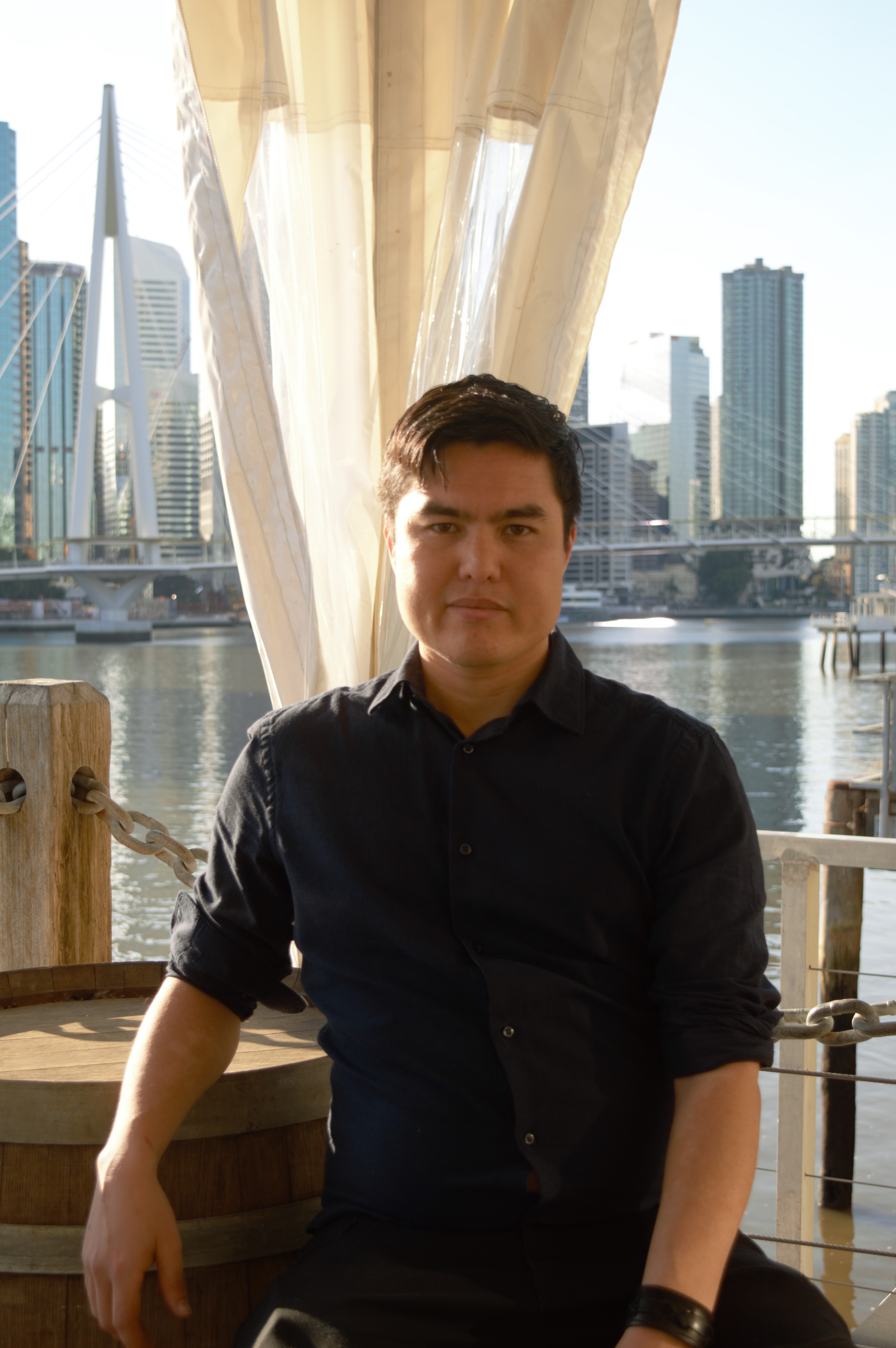 Portrait of portfolio creator – back view