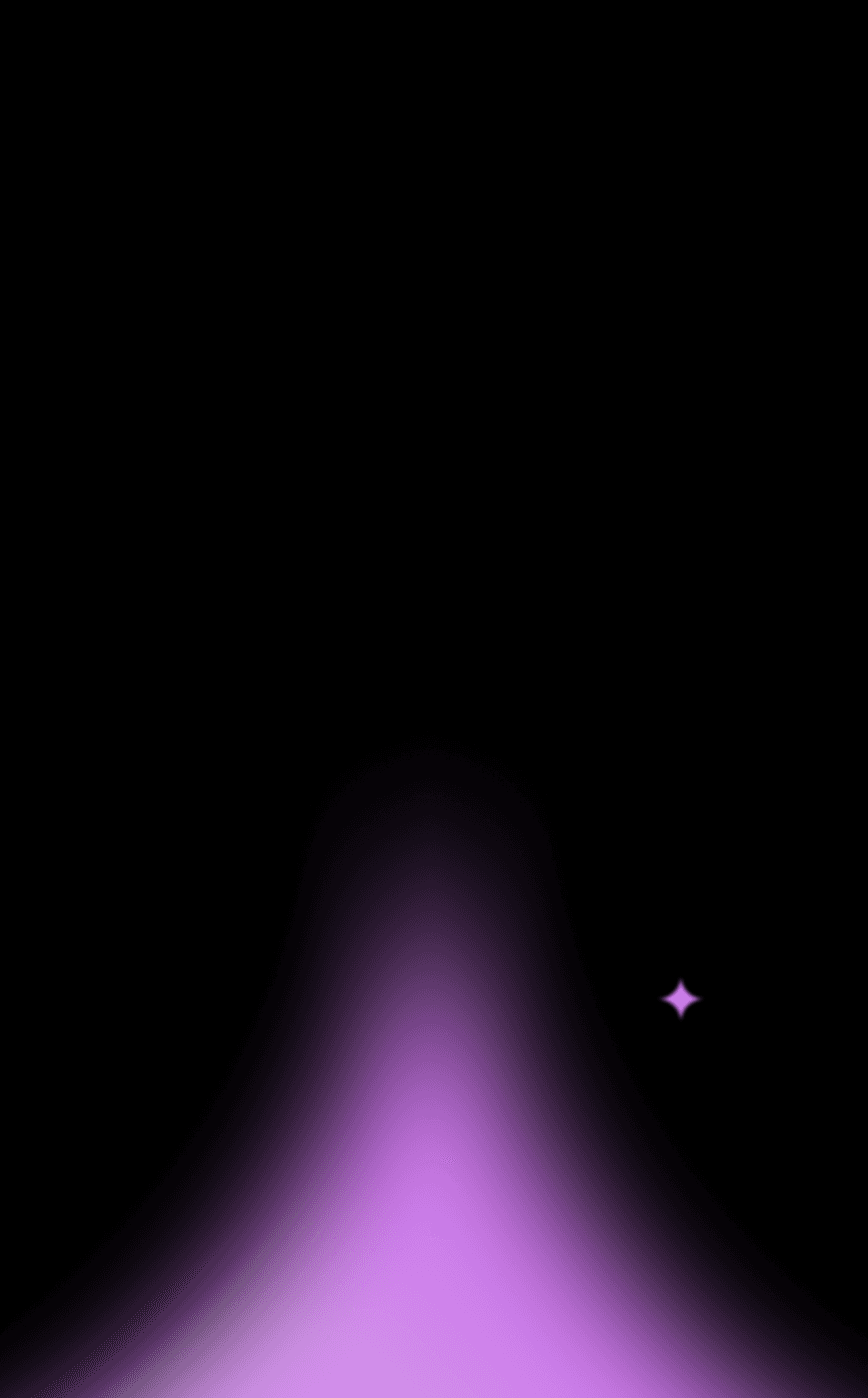 Sillueth of robot in dark gradient color mied with purple color that represent brand colors