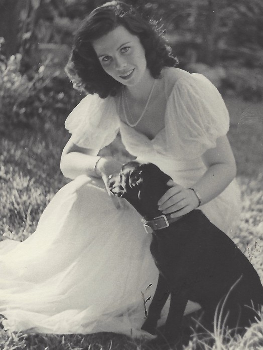 Maria Canova with Dog Maria Luisa Aboitiz in her mid teens. Photo taken by Eddie Aboitiz