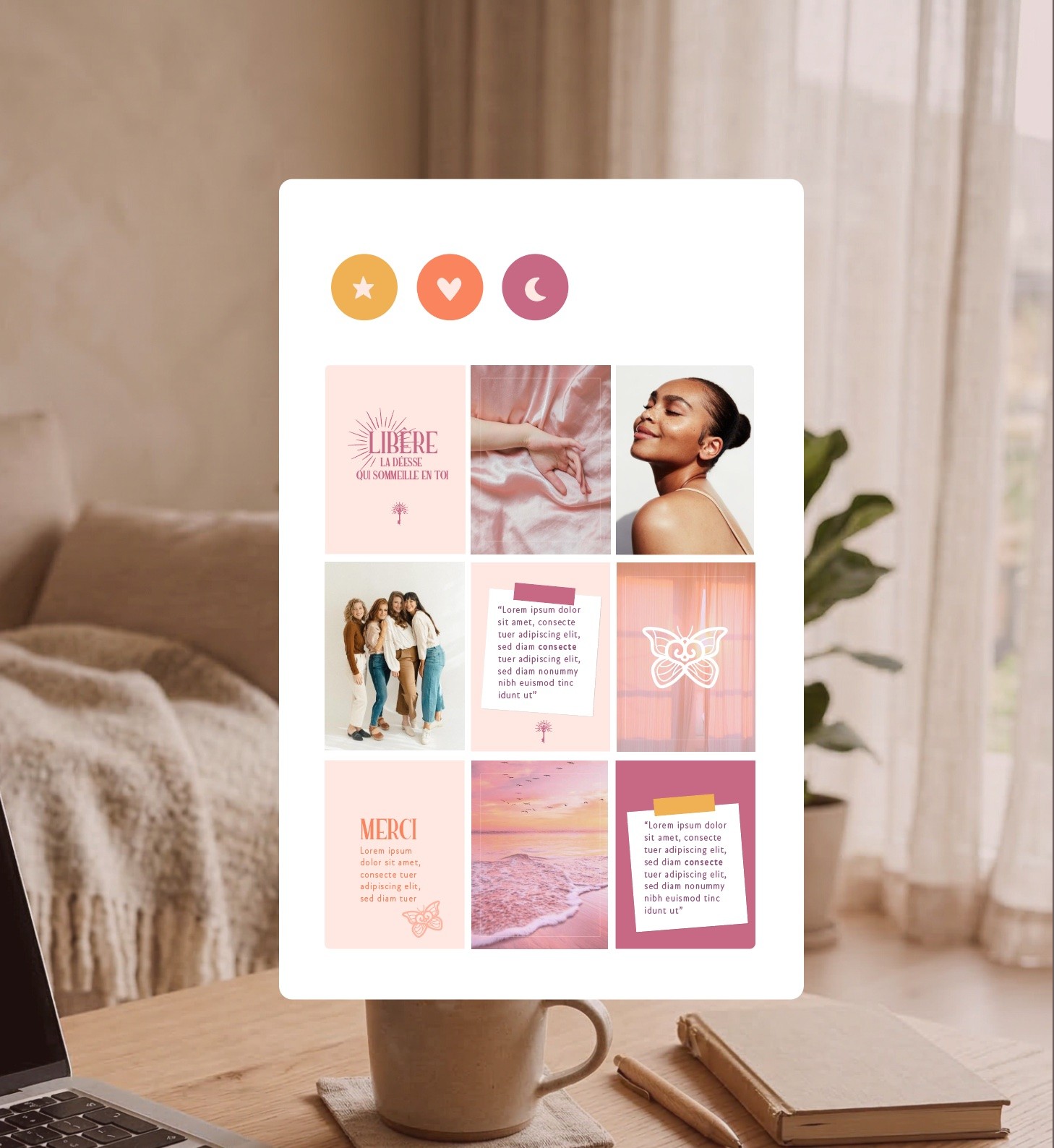 template pour réseaux sociaux