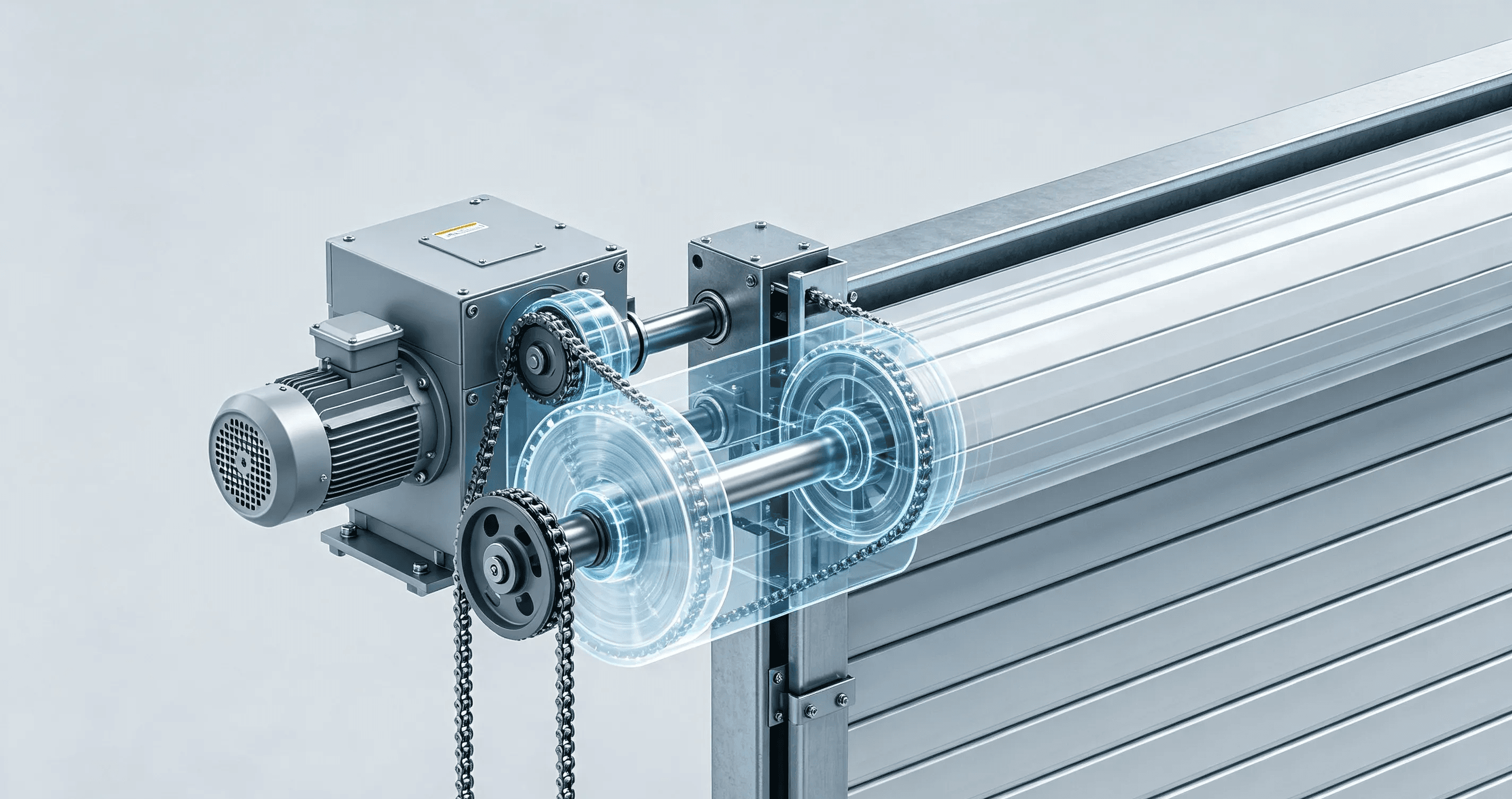 Industrial door motor and mechanical drive system