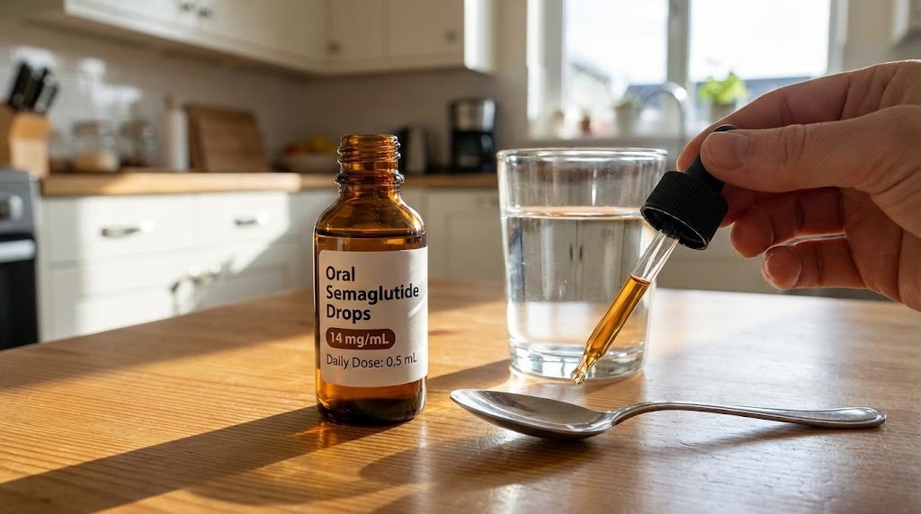 Oral semaglutide drops