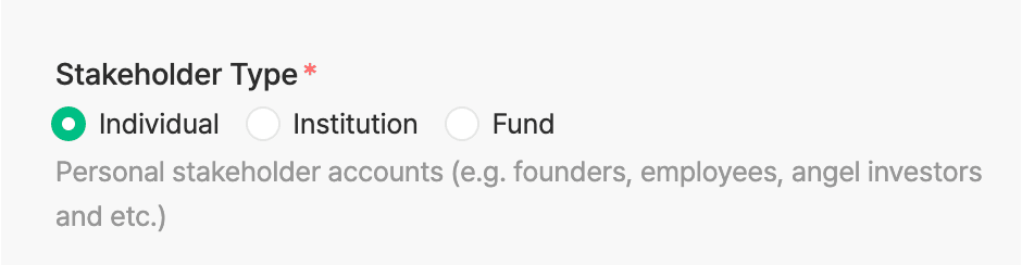 Stakeholder Individual Type