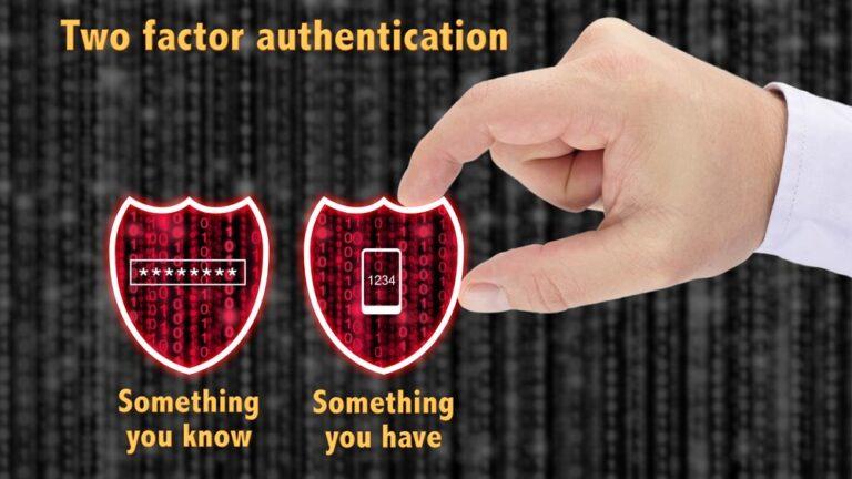 llustration of a multi-factor authentication process with a password and a mobile verification code.