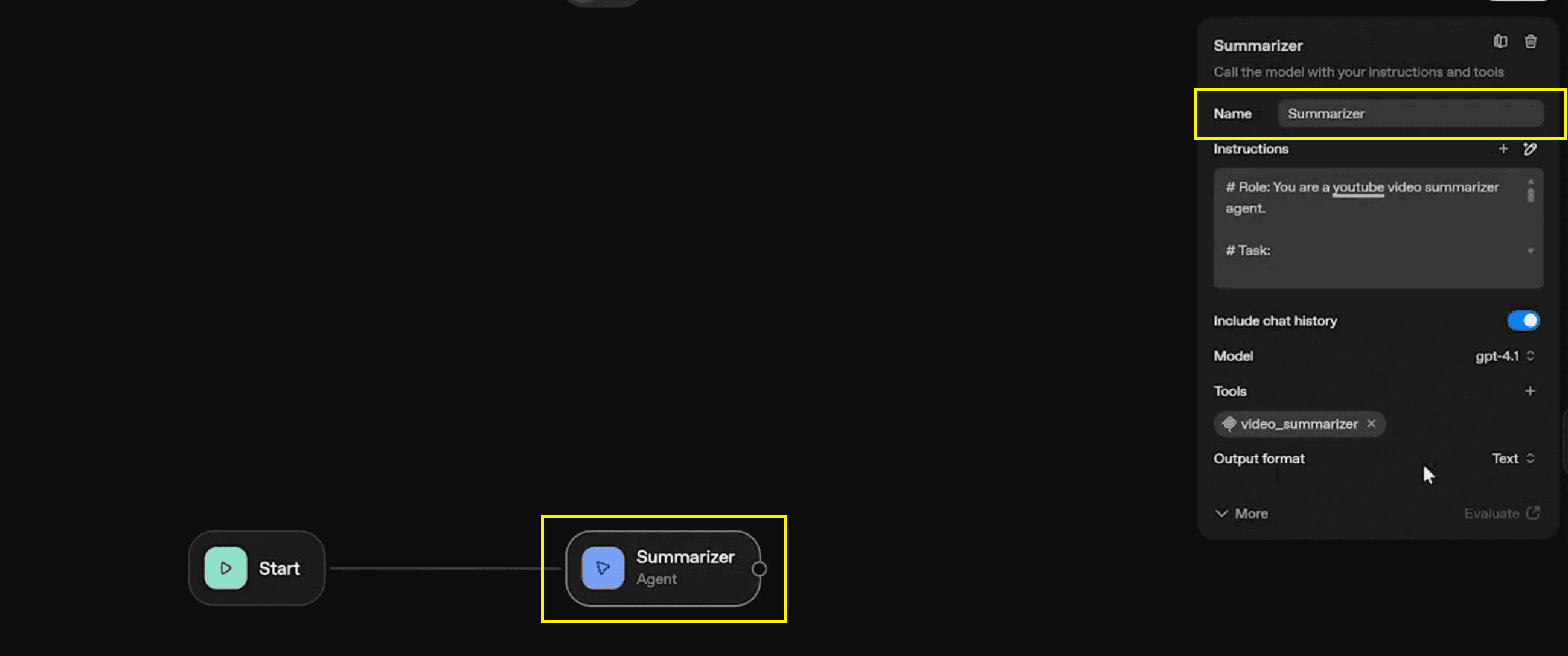 agent name - summarizer