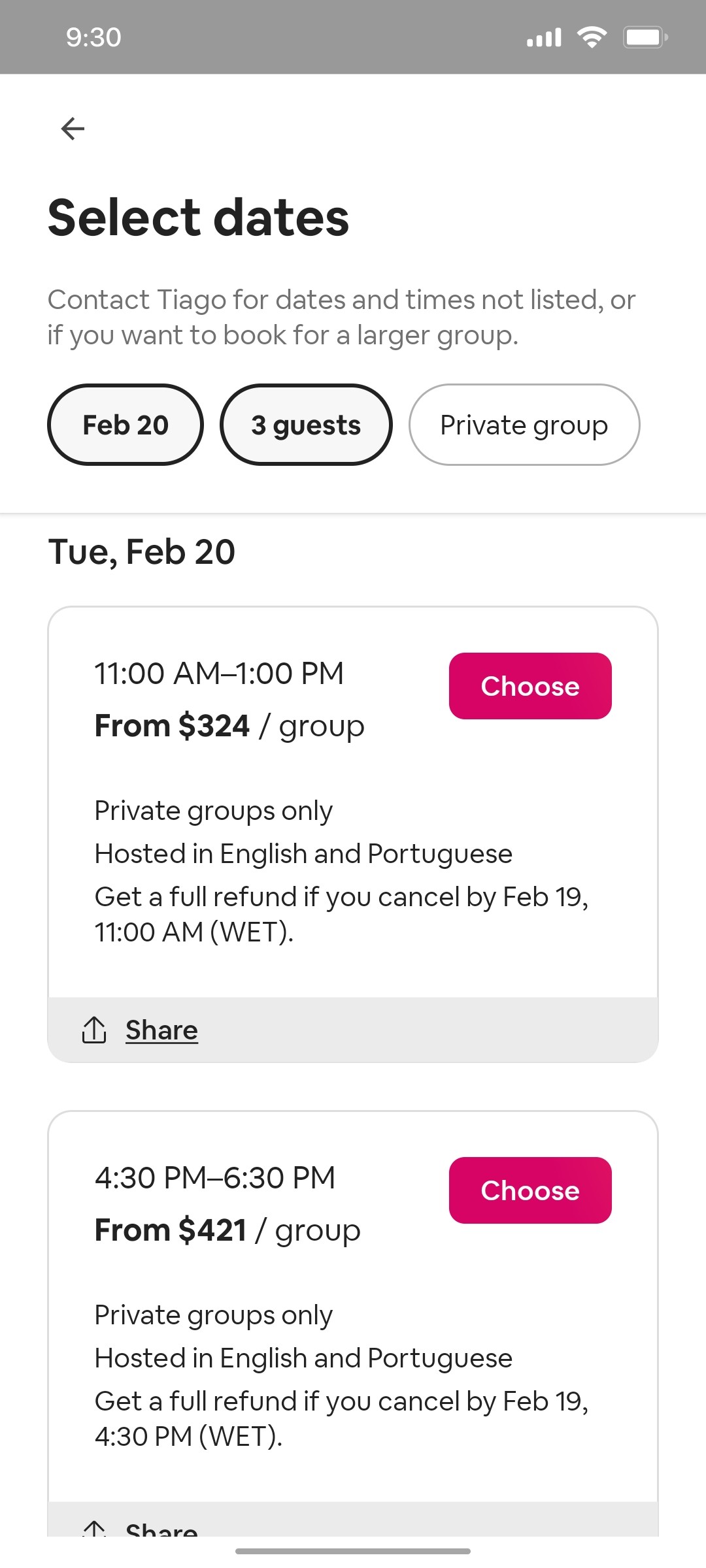 Airbnb Experience 3 screen