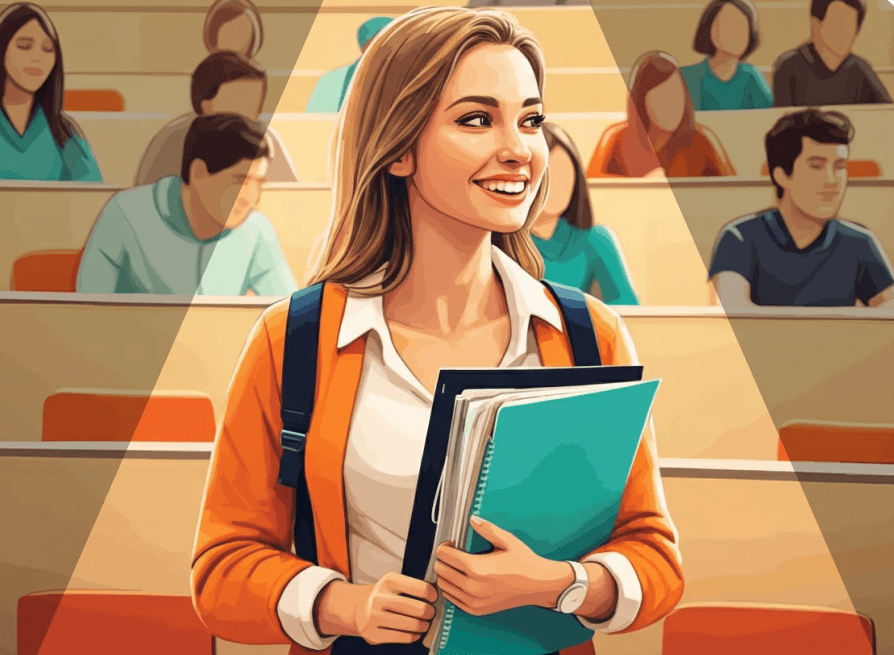 Excited Indian students collaborating