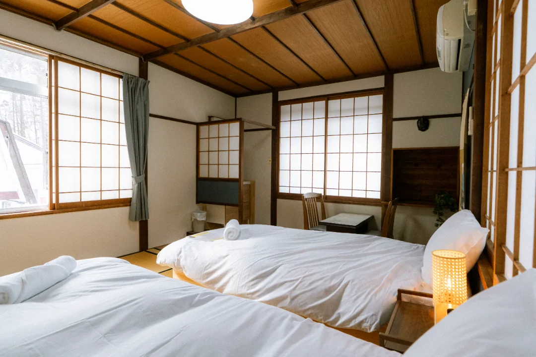 Deluxe King room interior at Sneaky Peaks, Hakuba
