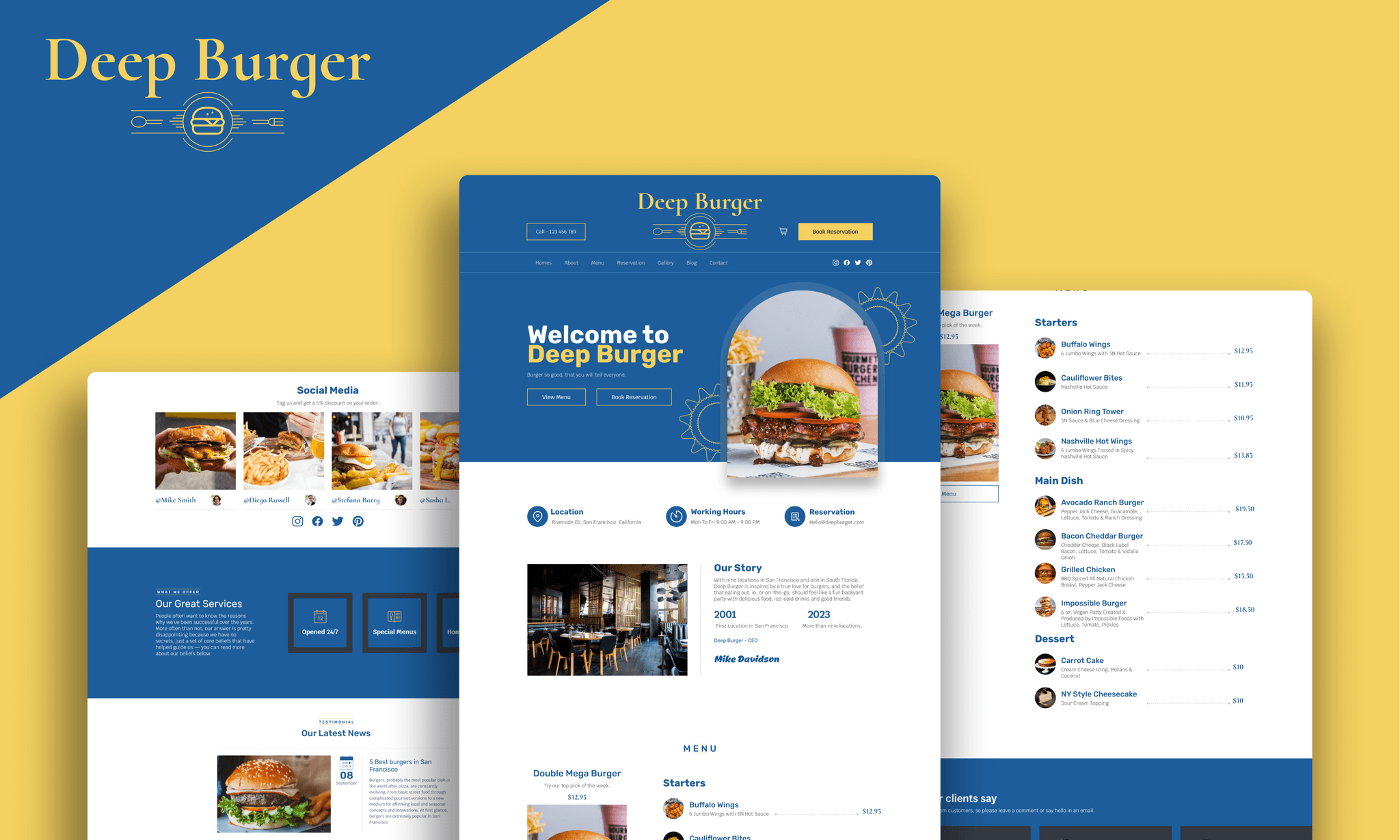 A thumbnail of Deep Burger's vibrant and user-friendly website design.