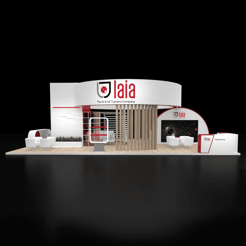 30x40 software demo booth rental with screen presentations and lead capture