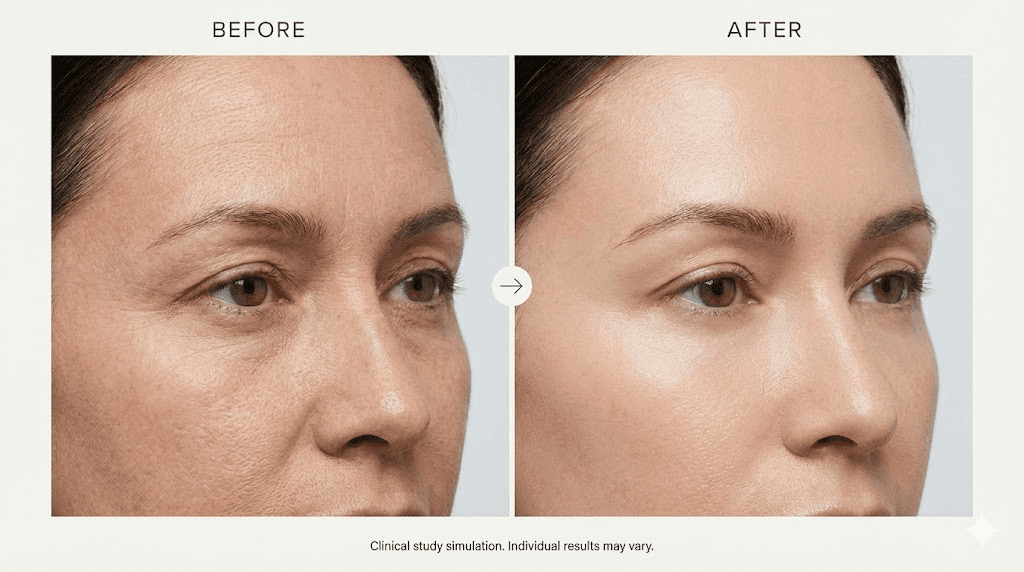 Peptide serum results showing skin texture improvement over time