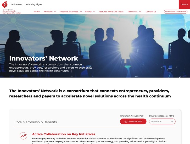 Screenshot of AHA website