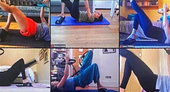 Pilates class via Zoom