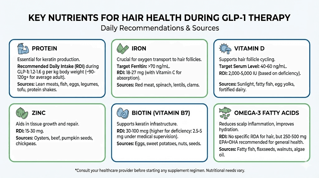 Essential nutrients to prevent hair loss during GLP-1 weight loss therapy
