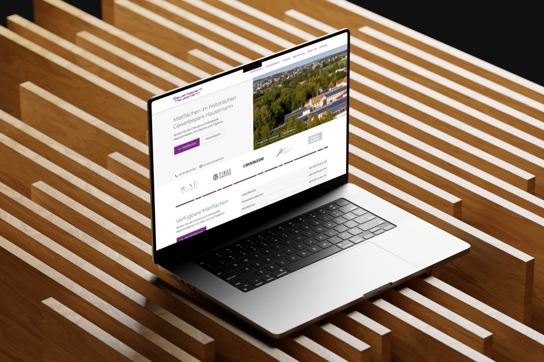 Gewerbepark Haussmann Website — Projektbeispiel