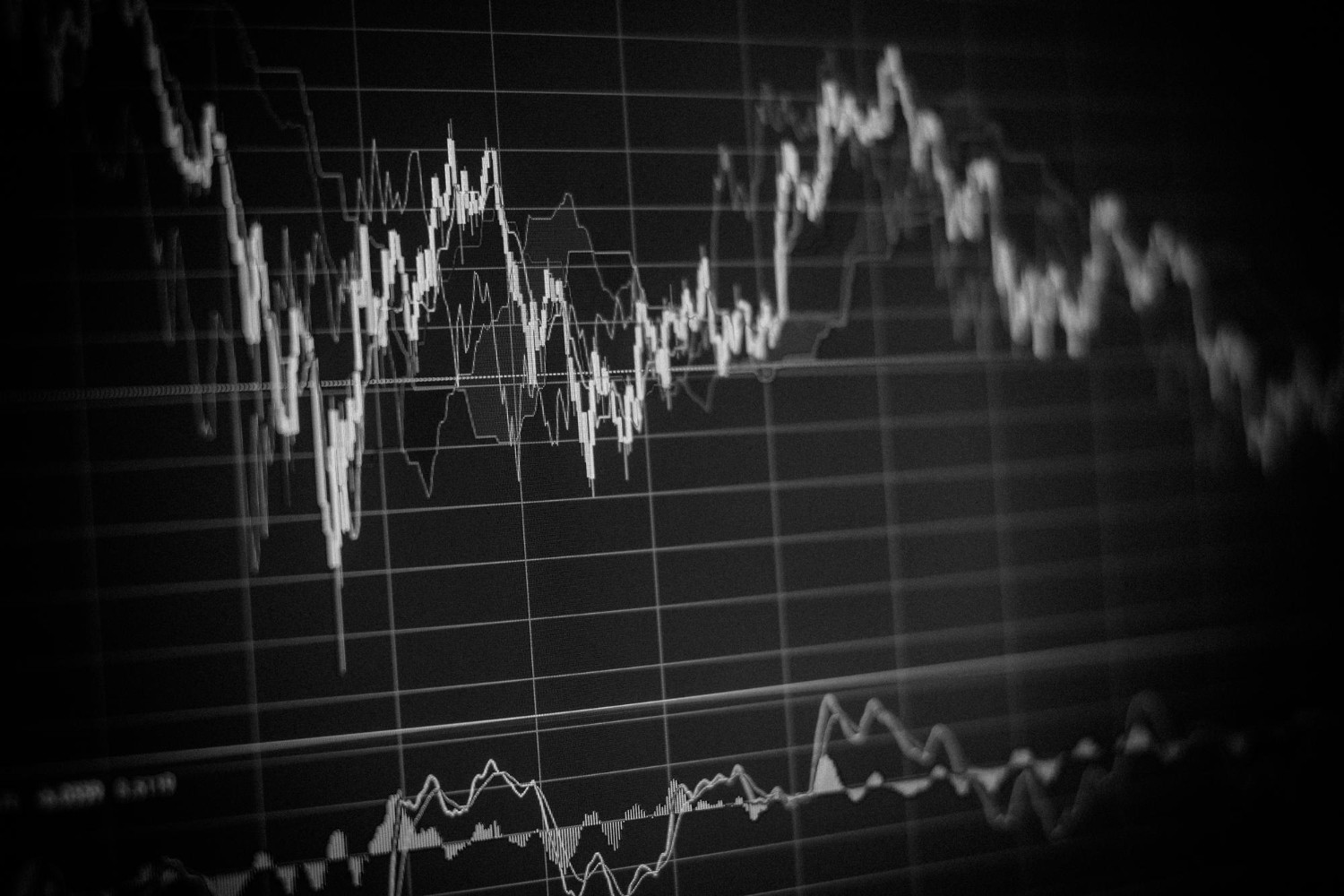 Drone shot of a running track at night