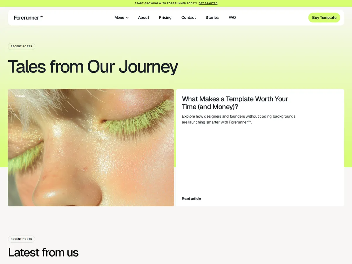 detail image 2 of the forerunner™ framer website template