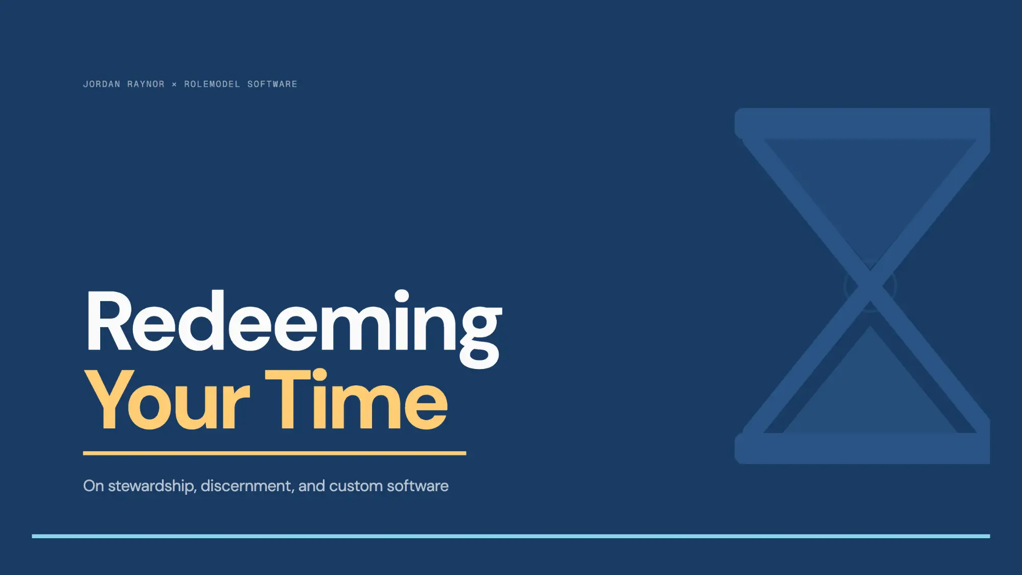 Redeeming Your Time: A Conversation with Jordan Raynor on Stewardship and Custom Software
