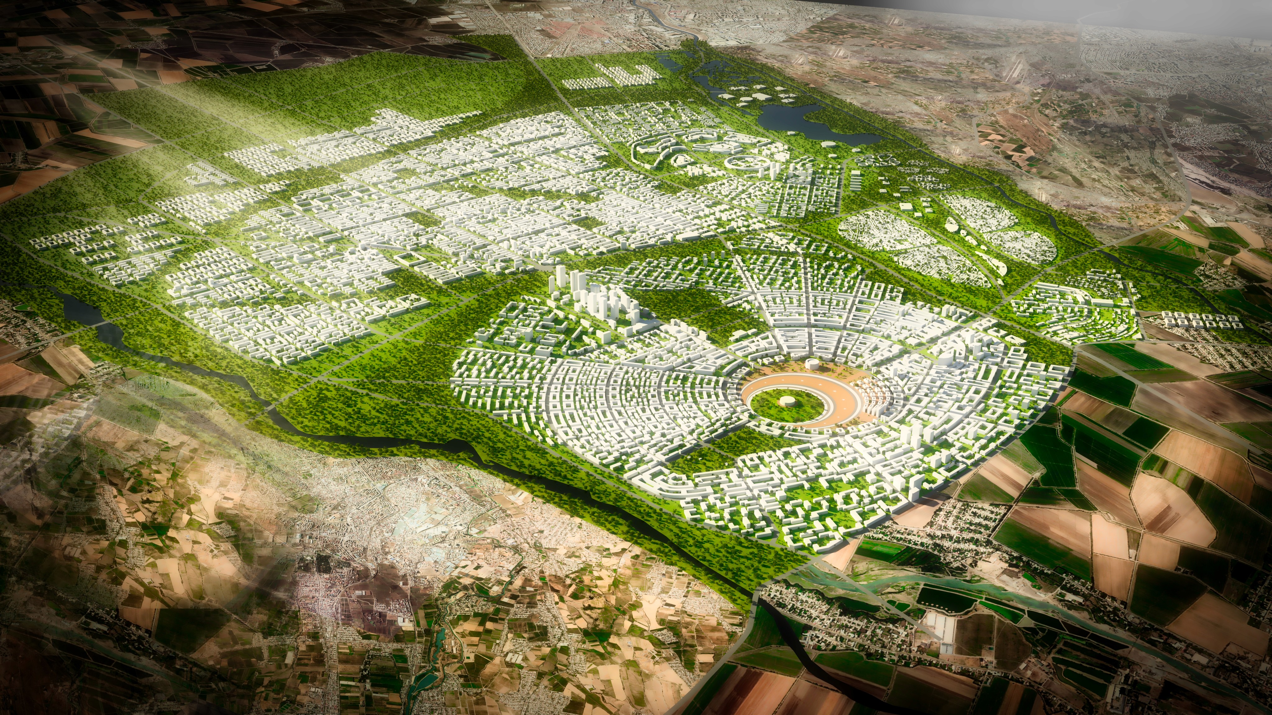 Архитектурный рендер конкурсного проекта Янги Тошкент