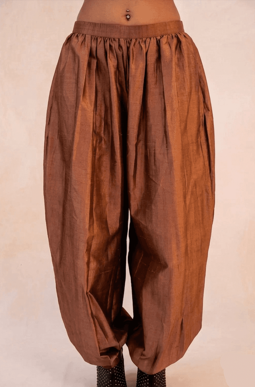 SIARA PANTS are our one of a kind pants, crafted in-house from pure silk.