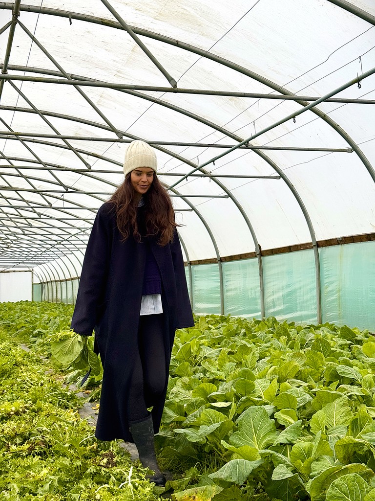 Sarah Ann Macklin in greenhouse