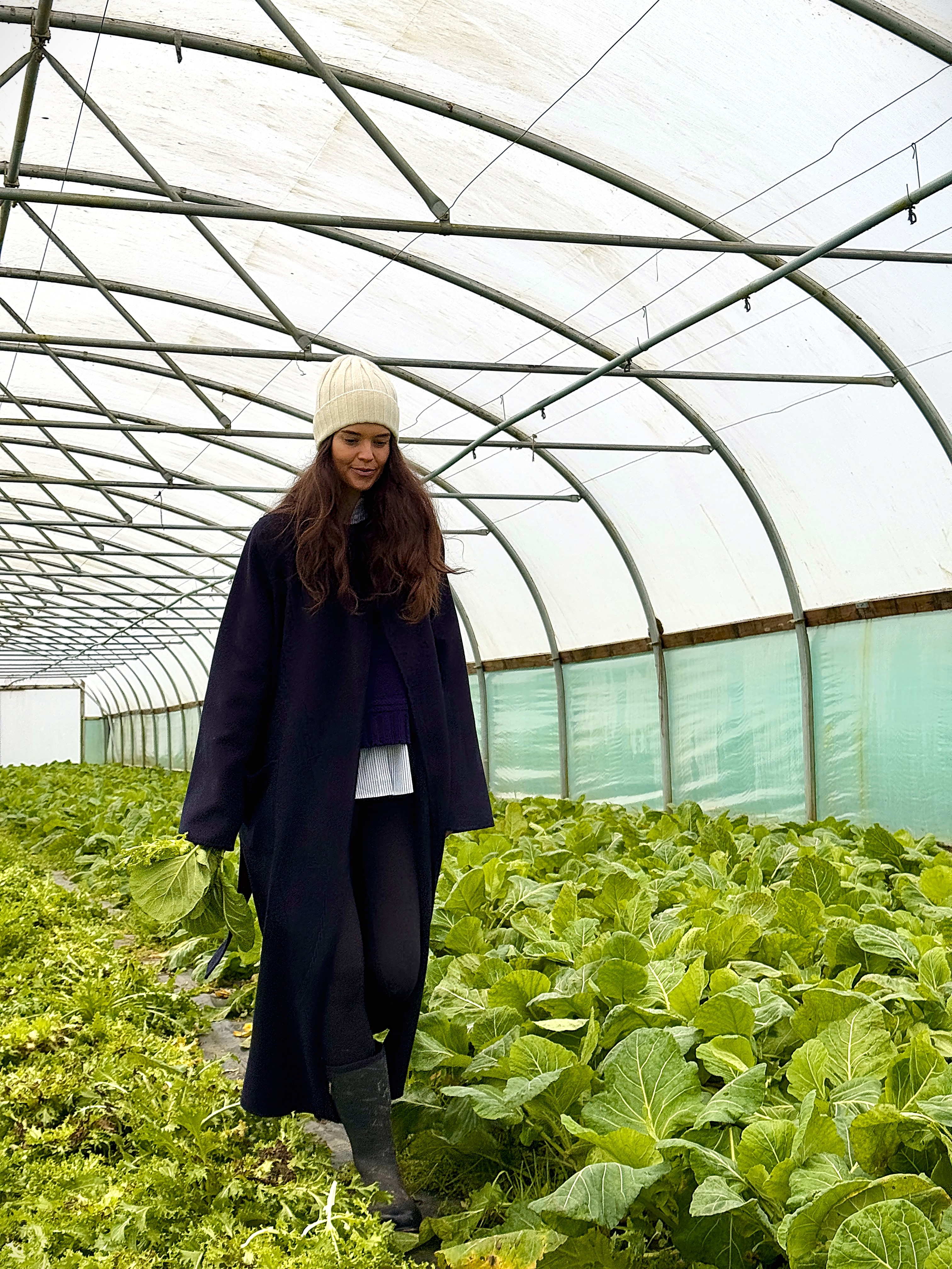 Sarah Ann Macklin in greenhouse