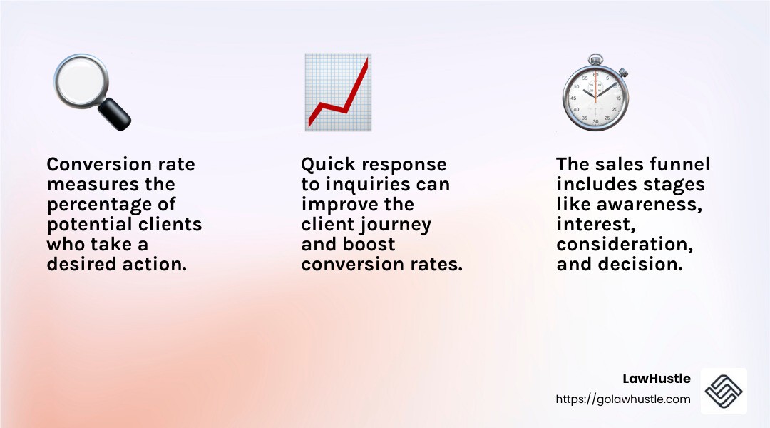 Understanding the importance of conversion rates in legal marketing - increase law firm conversions infographic 3_facts_emoji_light-gradient