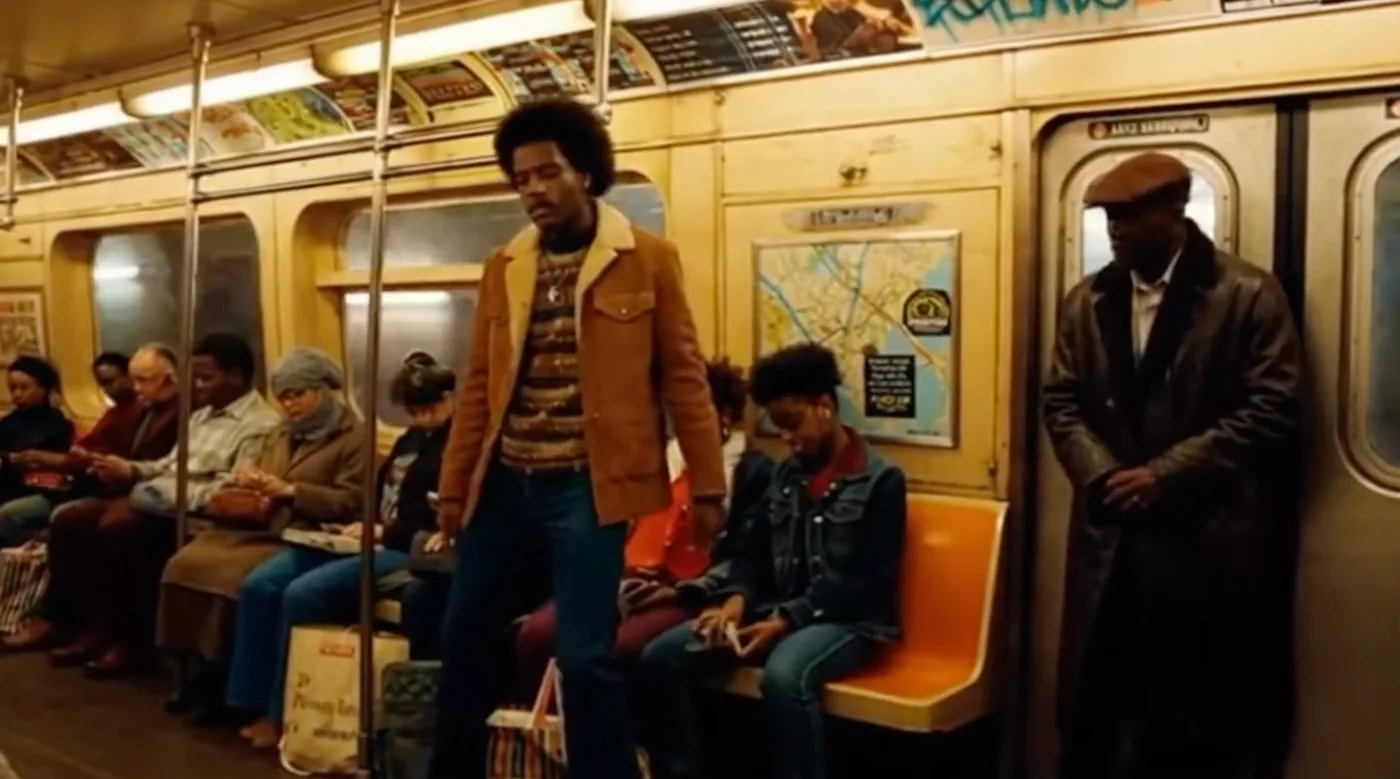 New York subway scene from the experimental hip-hop video