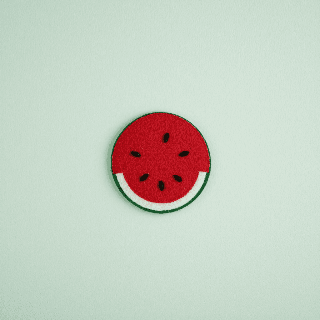 product photography of watermelon-shaped felt