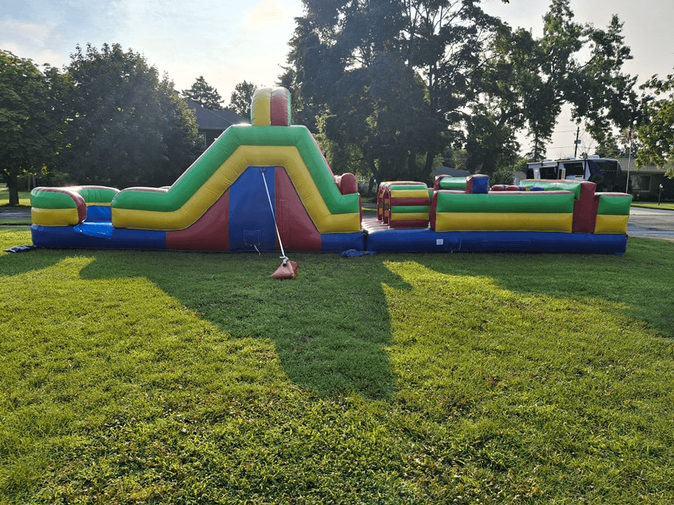 Inflatable obstacle course balancing game