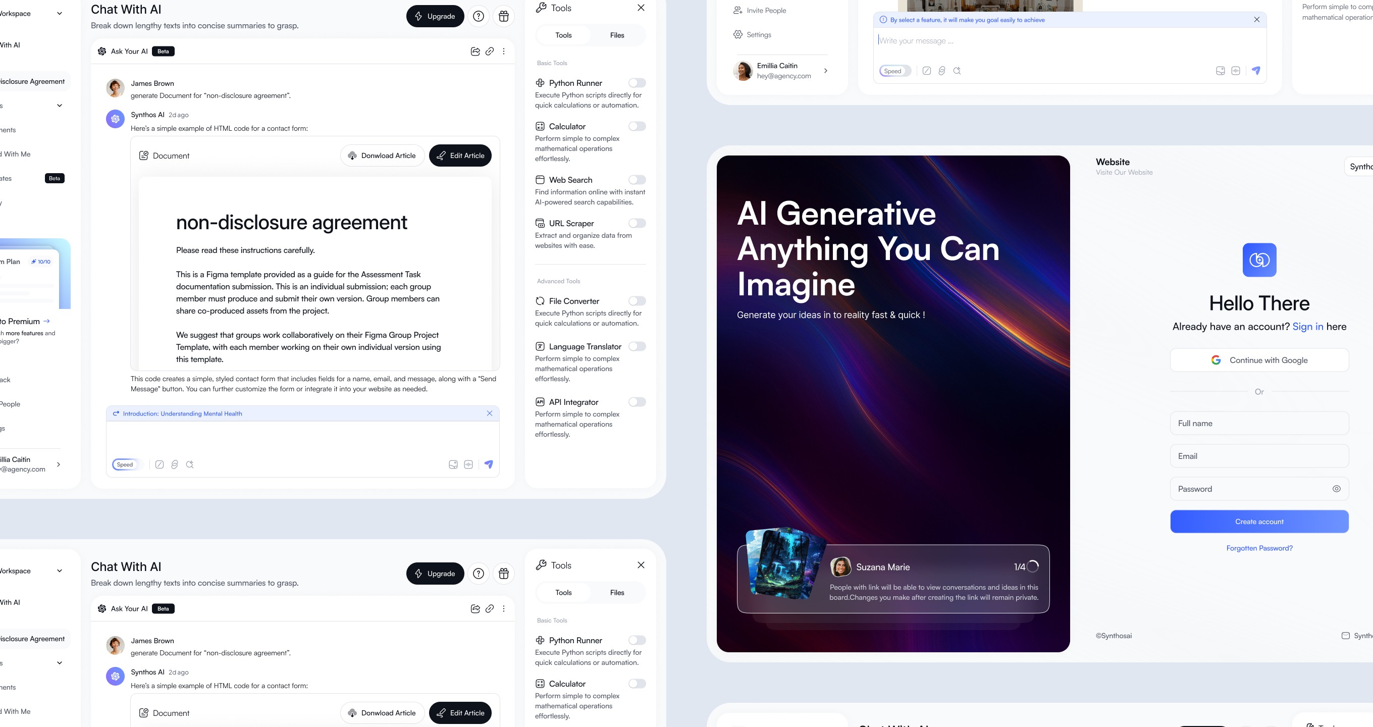 Synthos ai ui