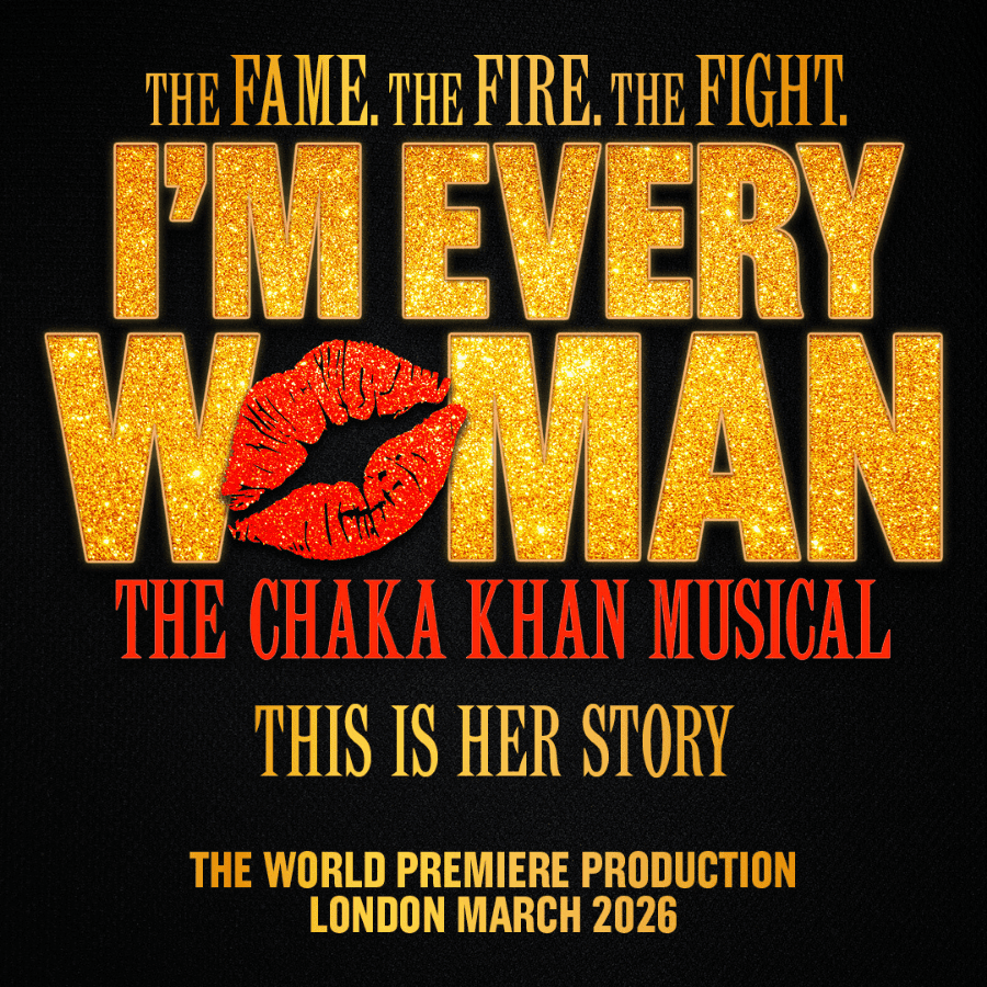 I’m Every Woman musical logo with red lips graphic.