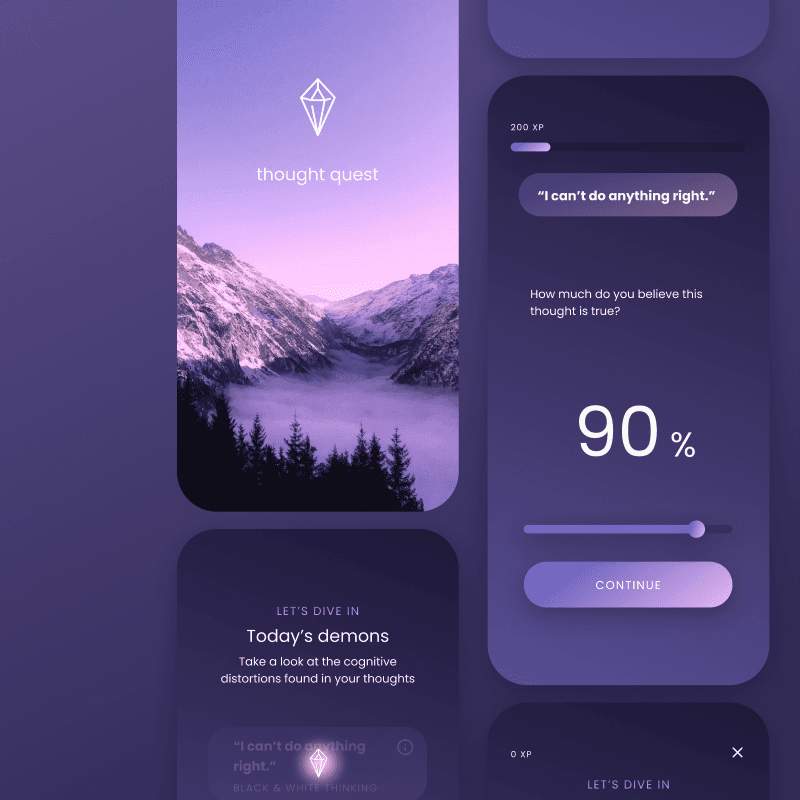 Therapy mobile app UI design