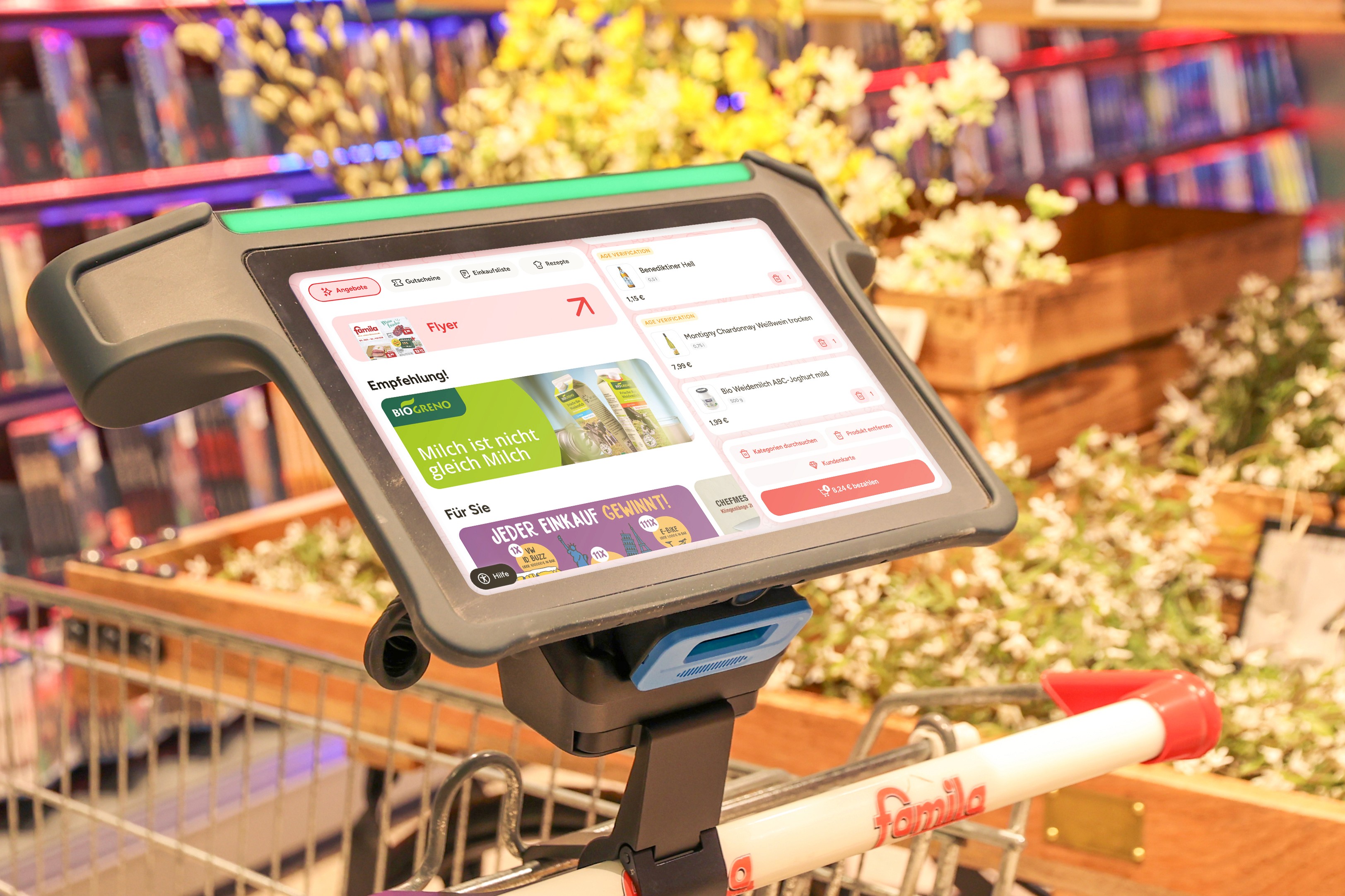 hanshow smart cart with shopreme snap cart software at famila kiel 3