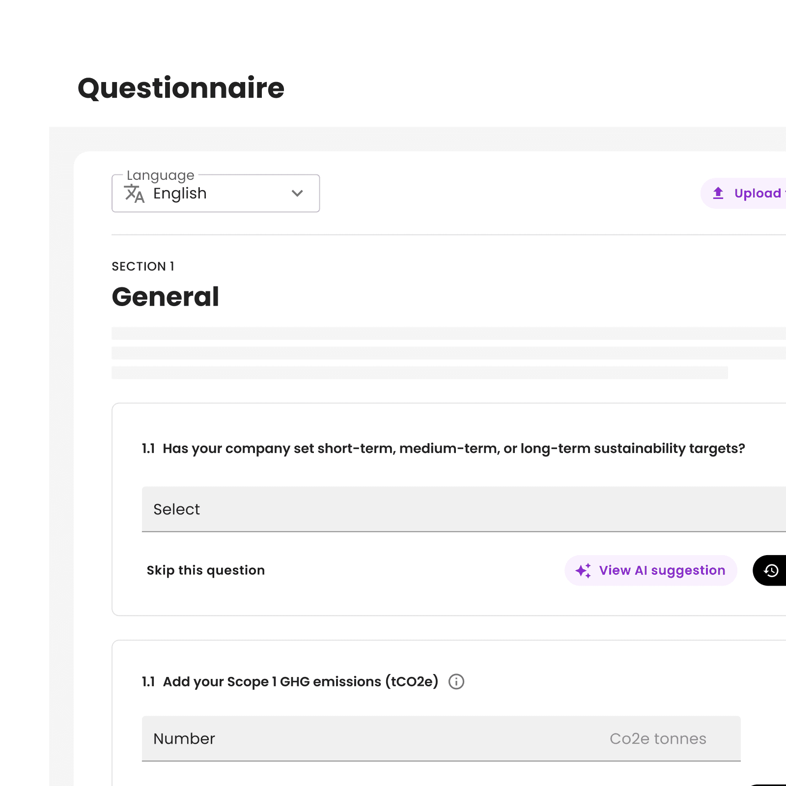 Interface : supplier reporting data to stakeholders