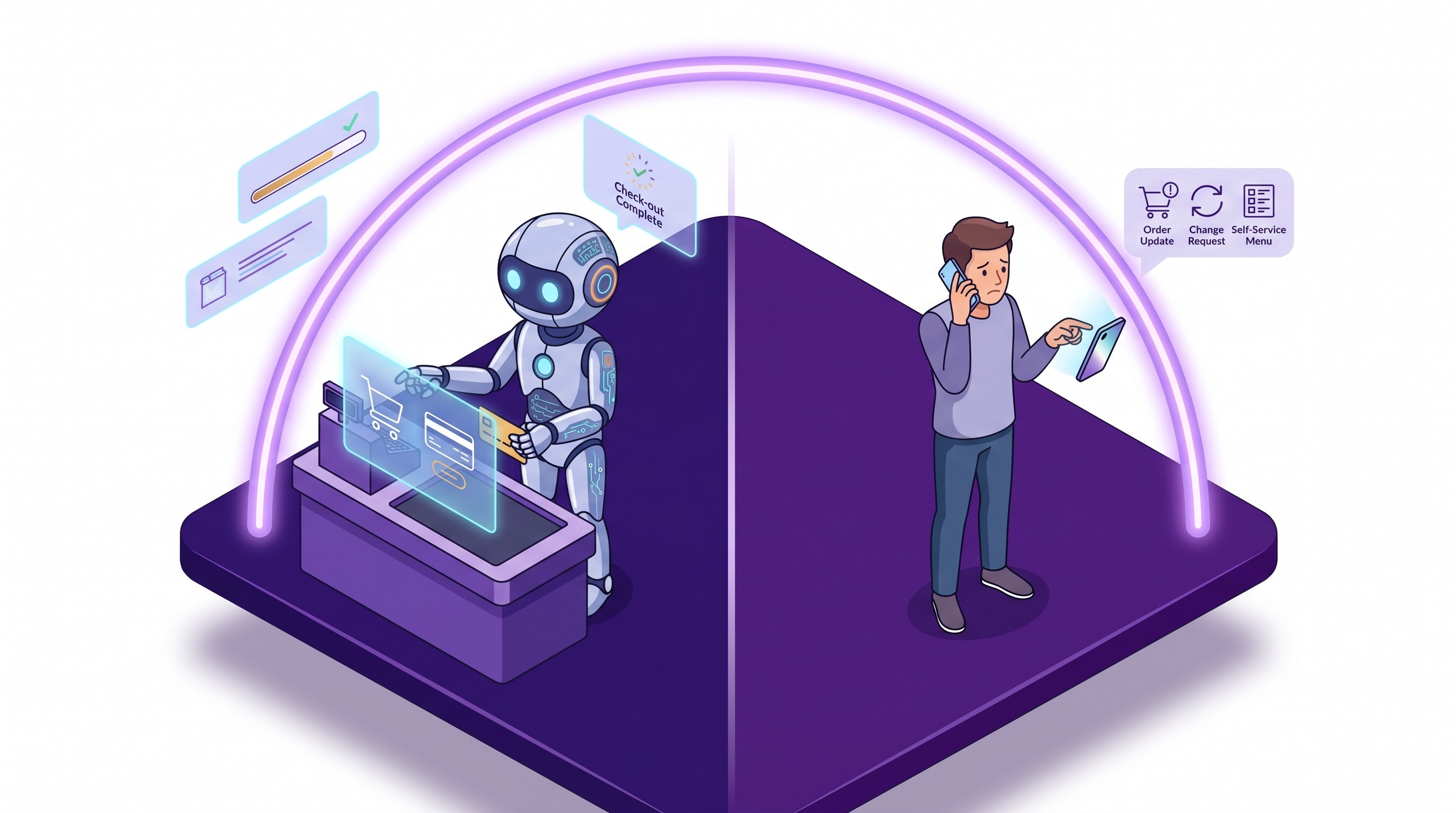 AI shopping agent placing a Shopify order then a customer needing to edit it afterward through a separate path