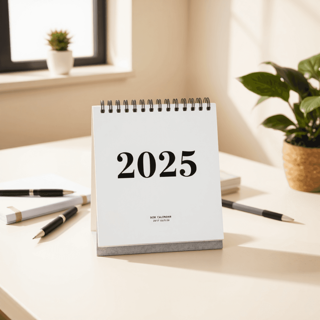 product photography of a desk calendar