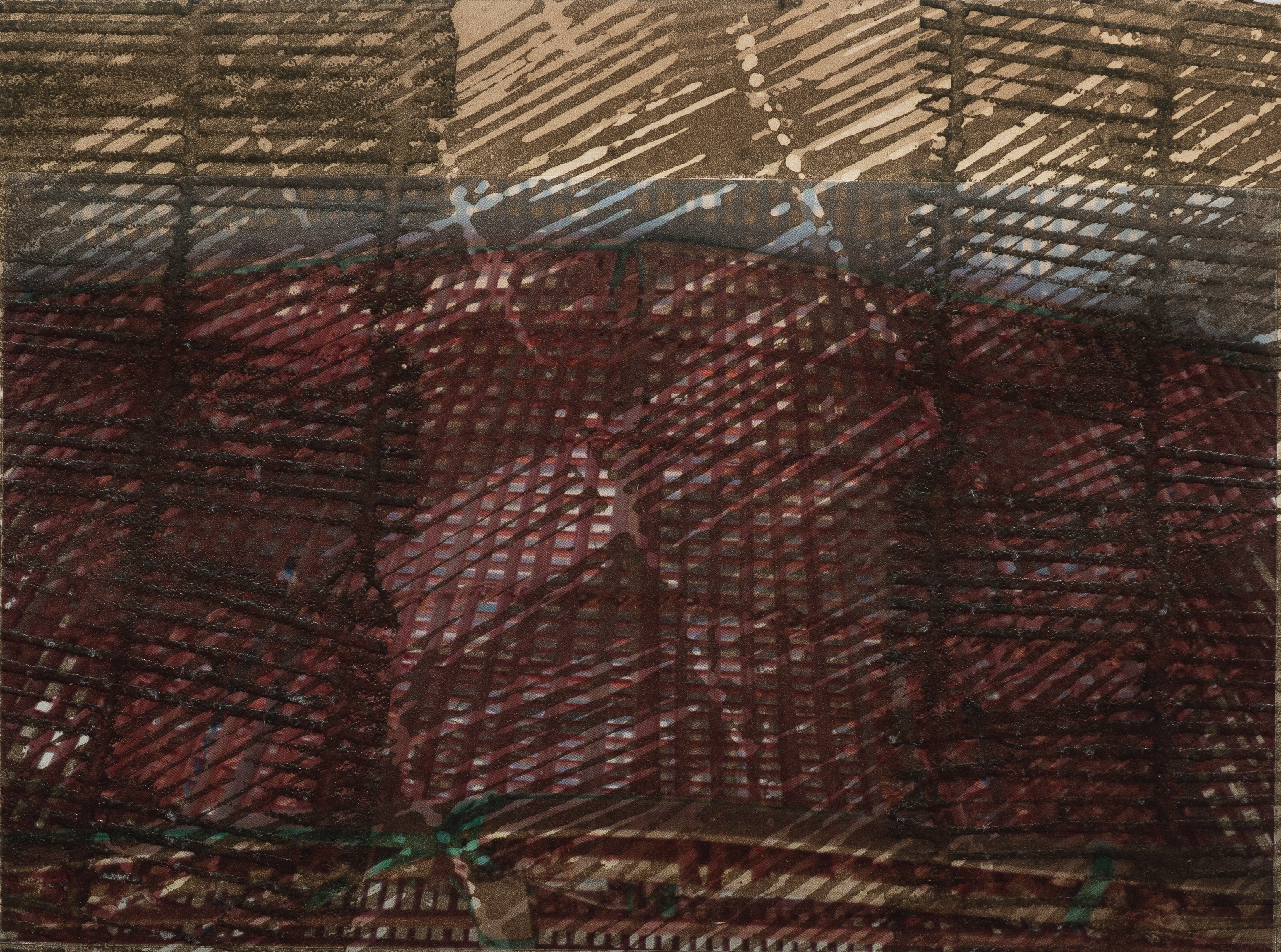 herd of sheep on road painting