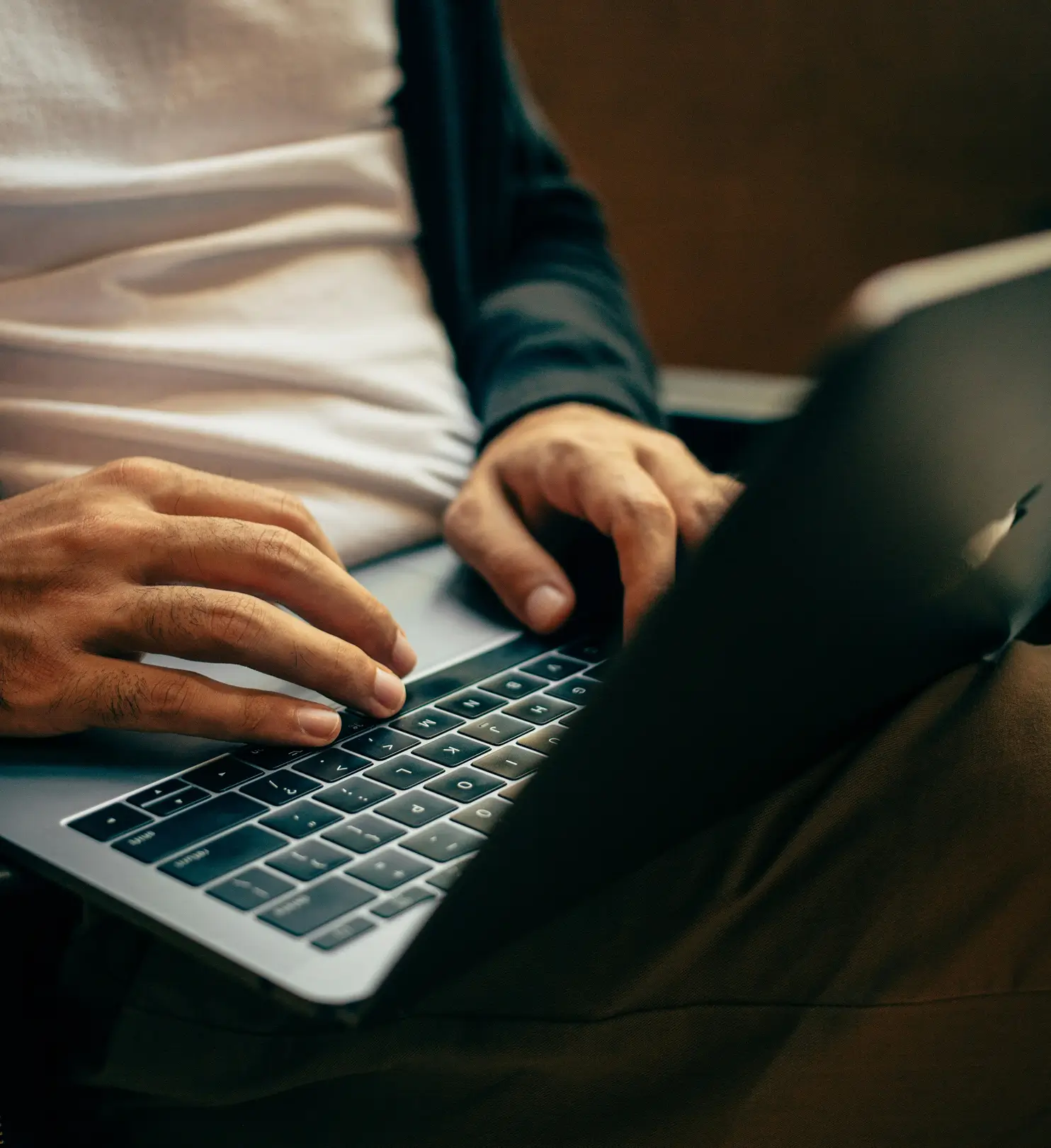 A blurry effect image of people walking through a room