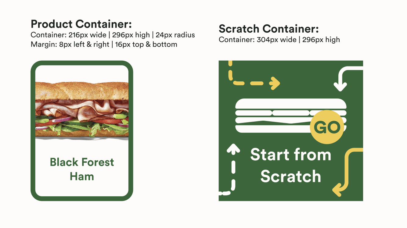 Style guide page for the interface containers.