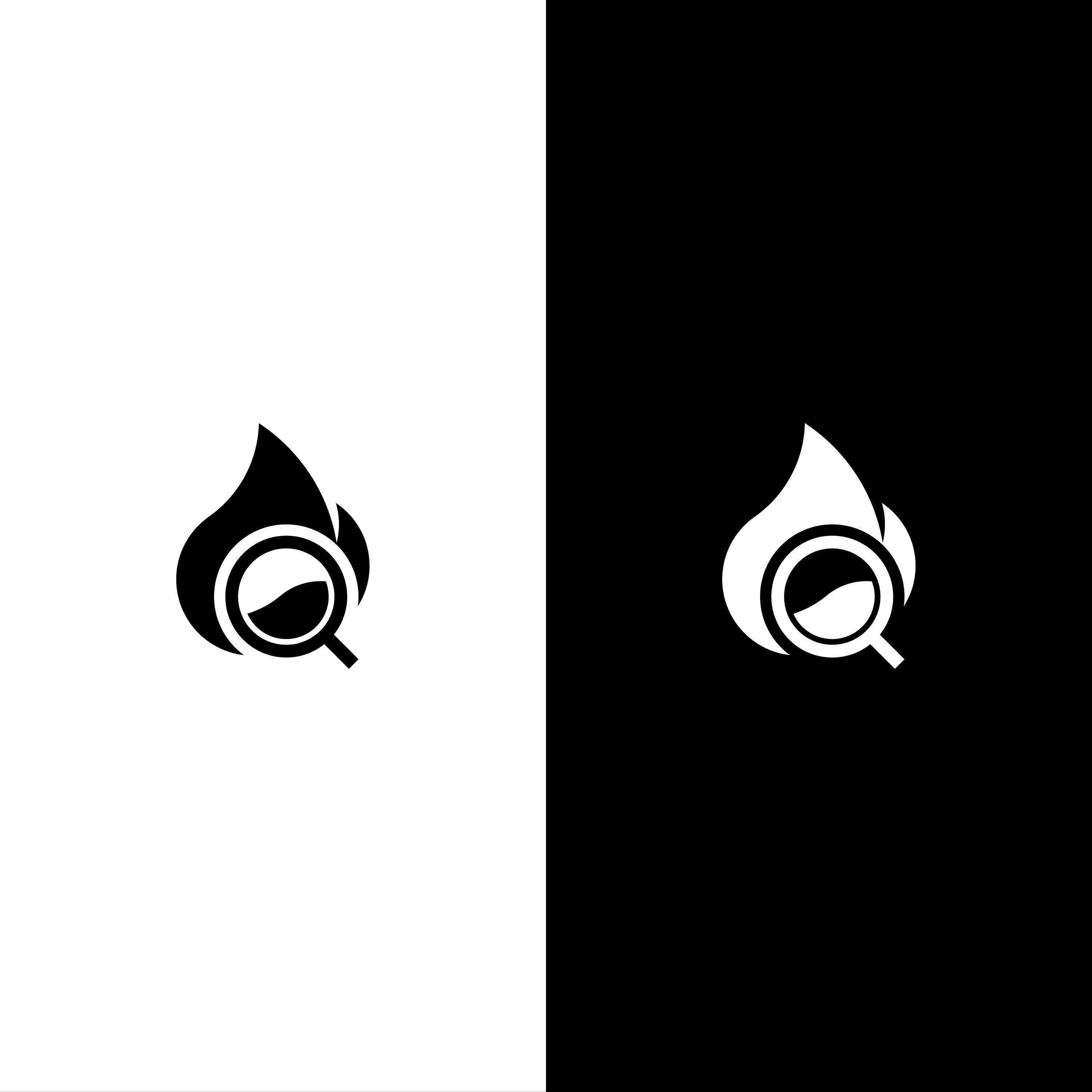 AJS Oil Heating and Leak Detection icon shown in black on white and white on black, demonstrating single colour logo variations