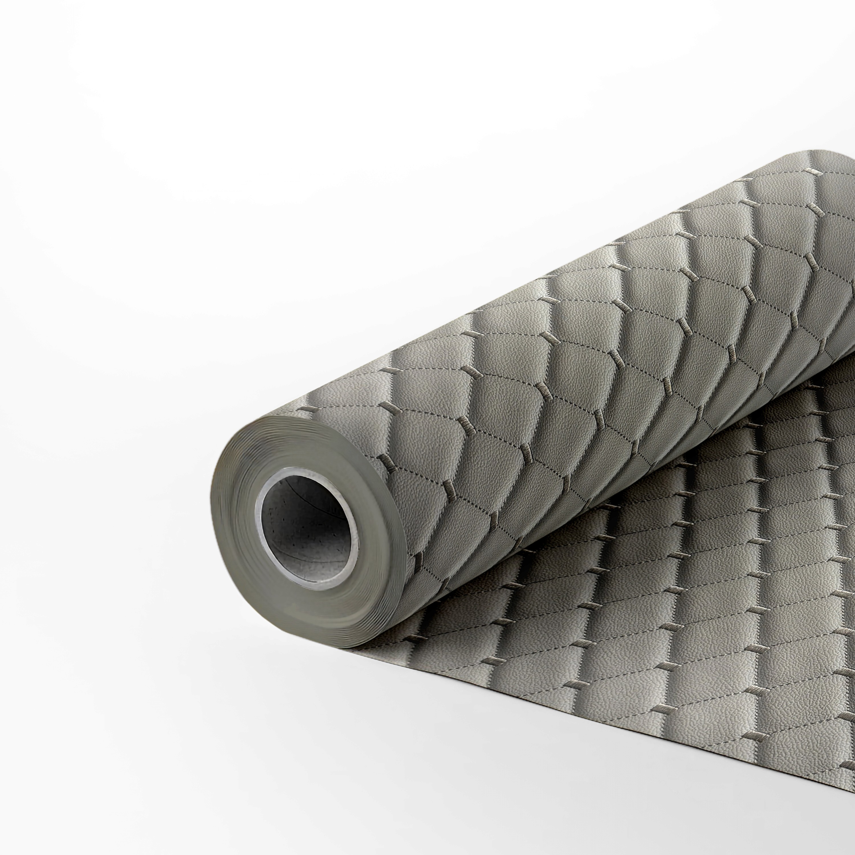 rolo de tecido courvin costurado diamante bege