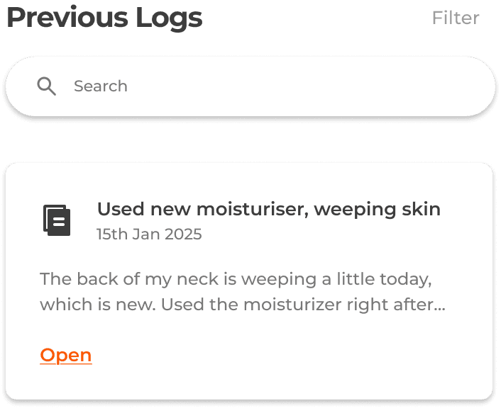 Logging section of app