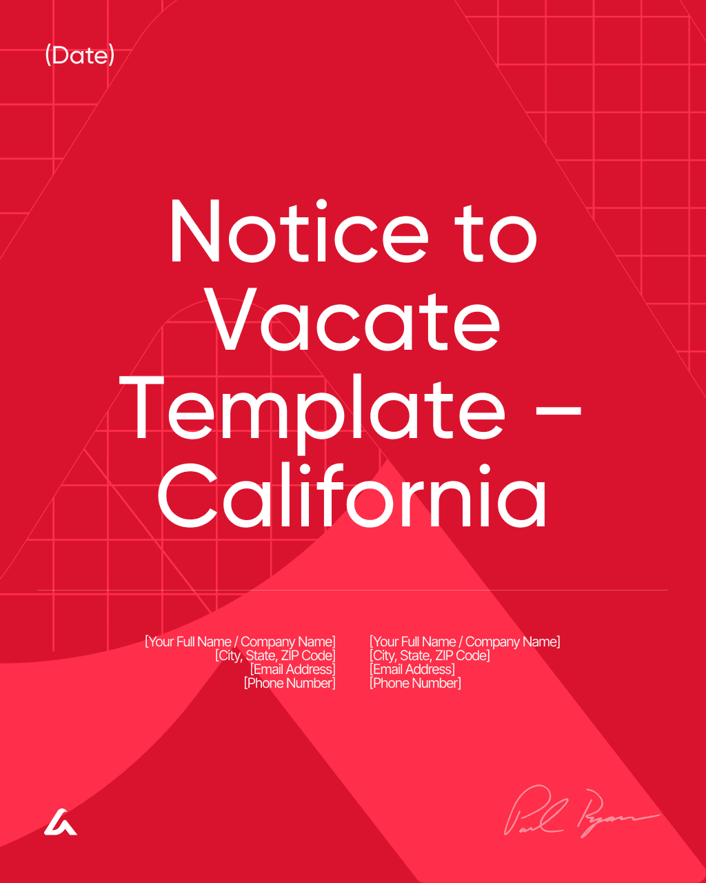 Notice to Vacate Template – California