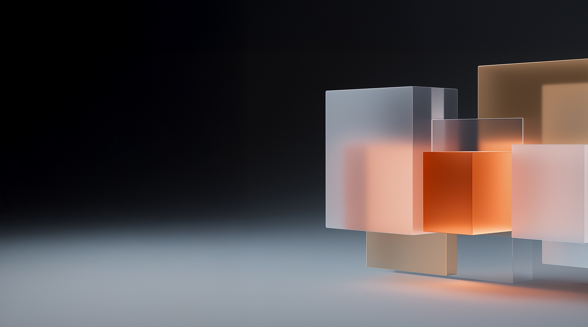 The future enterprise represented through interalated AI generated geometric shapes