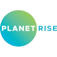 Logo for "Planet Rise" featuring a circular design with a gradient color scheme and modern typography.